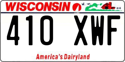 WI license plate 410XWF