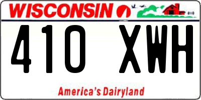 WI license plate 410XWH