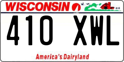 WI license plate 410XWL