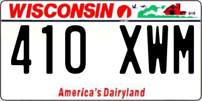 WI license plate 410XWM
