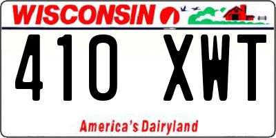 WI license plate 410XWT