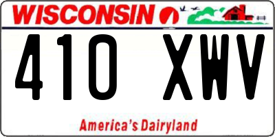 WI license plate 410XWV