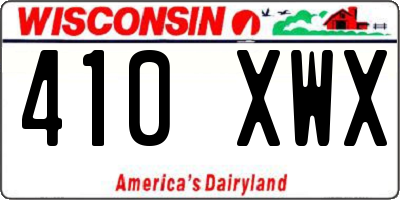 WI license plate 410XWX