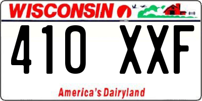 WI license plate 410XXF