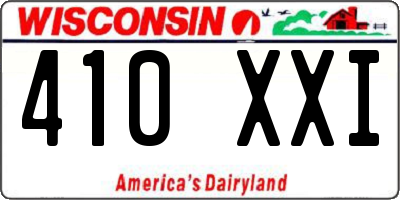 WI license plate 410XXI