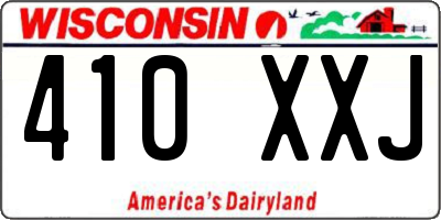 WI license plate 410XXJ
