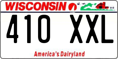 WI license plate 410XXL