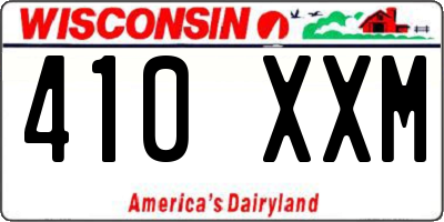 WI license plate 410XXM