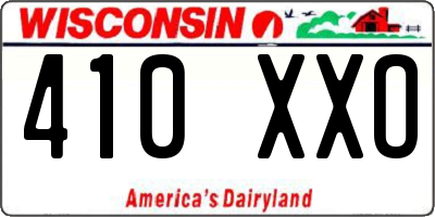 WI license plate 410XXO