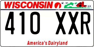 WI license plate 410XXR