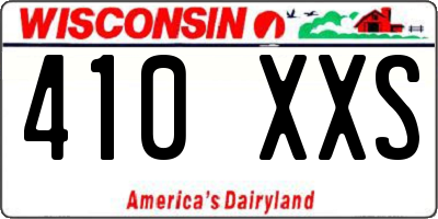 WI license plate 410XXS