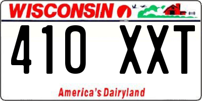 WI license plate 410XXT