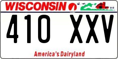 WI license plate 410XXV