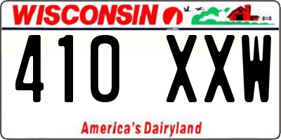 WI license plate 410XXW