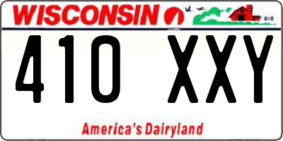WI license plate 410XXY