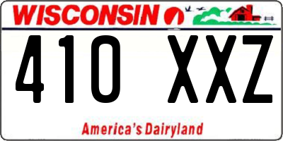 WI license plate 410XXZ