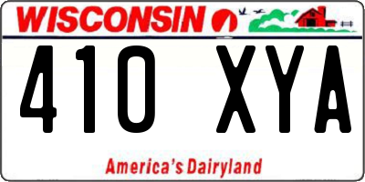 WI license plate 410XYA