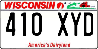 WI license plate 410XYD