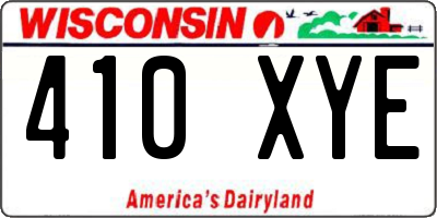 WI license plate 410XYE