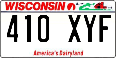 WI license plate 410XYF