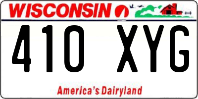 WI license plate 410XYG