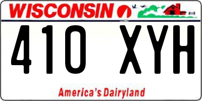 WI license plate 410XYH