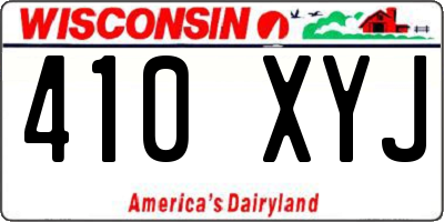 WI license plate 410XYJ