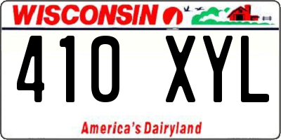 WI license plate 410XYL
