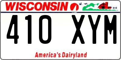 WI license plate 410XYM