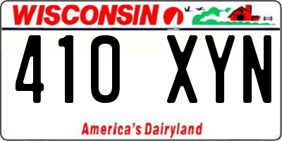 WI license plate 410XYN