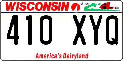 WI license plate 410XYQ