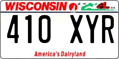 WI license plate 410XYR