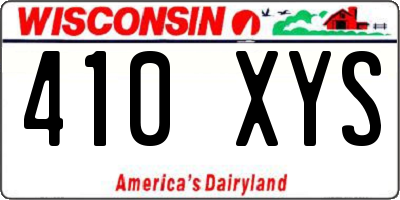 WI license plate 410XYS