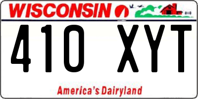 WI license plate 410XYT