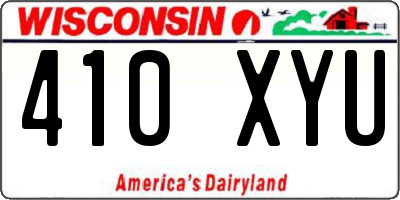 WI license plate 410XYU