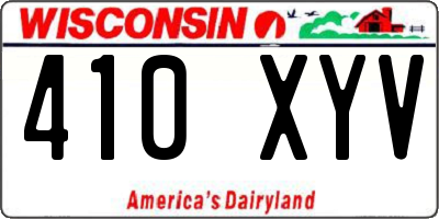 WI license plate 410XYV