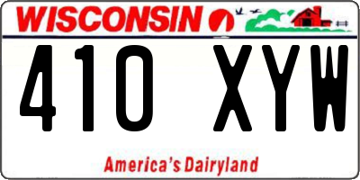 WI license plate 410XYW