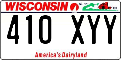 WI license plate 410XYY
