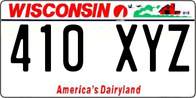 WI license plate 410XYZ