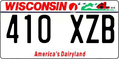 WI license plate 410XZB