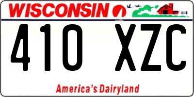 WI license plate 410XZC