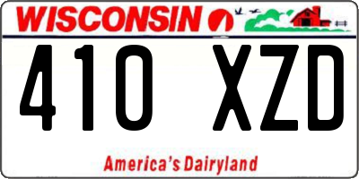 WI license plate 410XZD