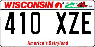 WI license plate 410XZE