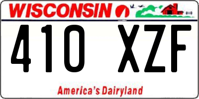 WI license plate 410XZF