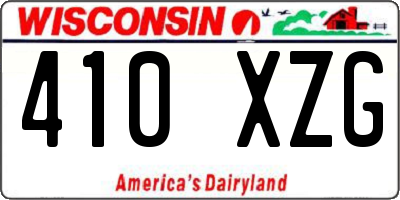 WI license plate 410XZG