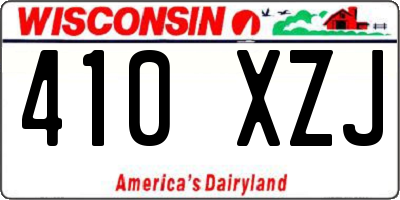 WI license plate 410XZJ