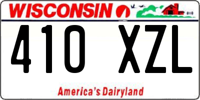 WI license plate 410XZL