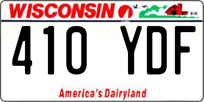 WI license plate 410YDF