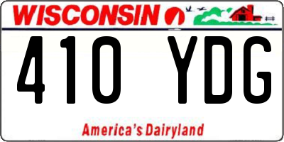 WI license plate 410YDG