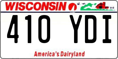 WI license plate 410YDI